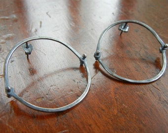 Minimalist Industrial Sterling Silver Hinge Earrings