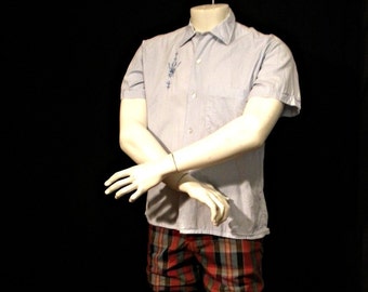 Vintage Short Sleeve Shirt With Embroidered Emblem