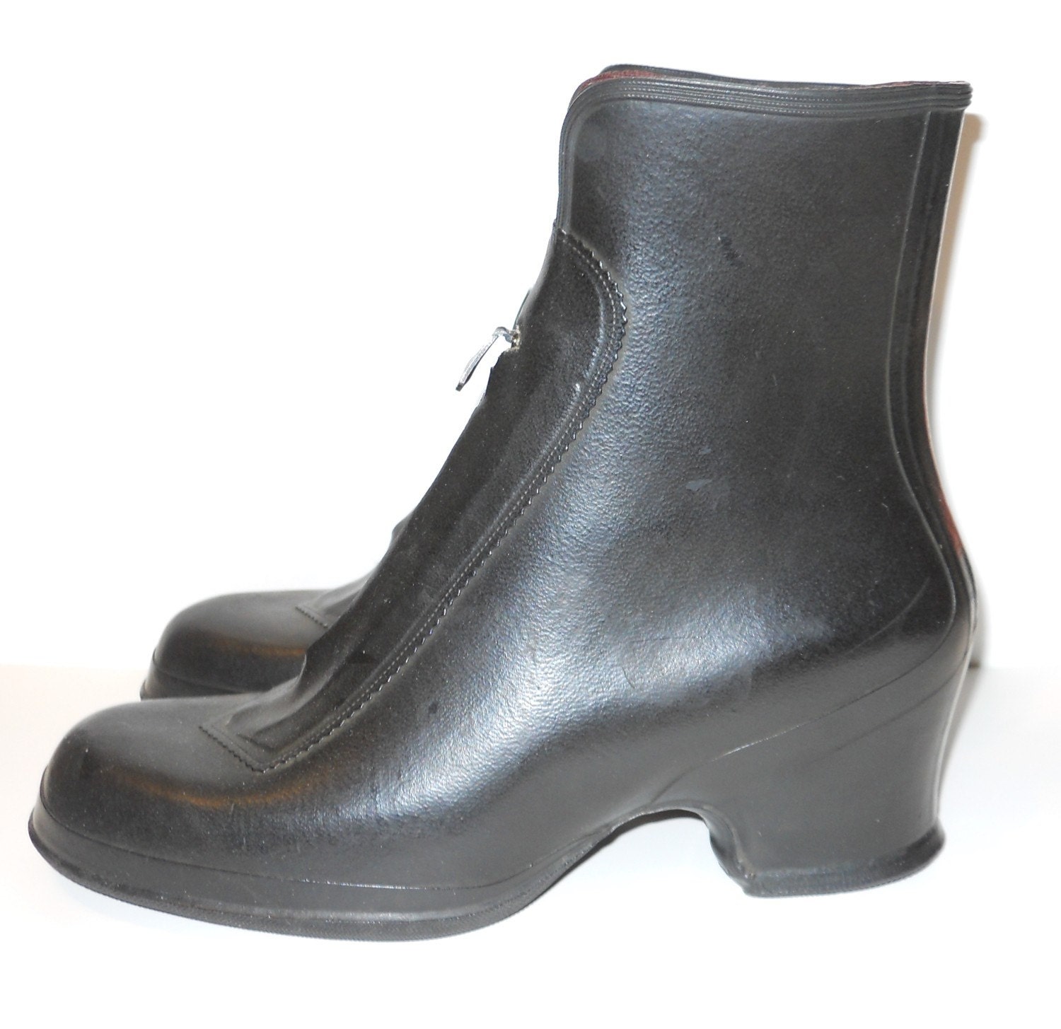vintage rubber boots with buckles