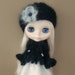 Black Sparkly Kidsilk Sweetie Pie Jacket and Hat for Blythe
