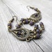 Bohemian Plum Chandelier Earrings: Antique Brass Bohemian Dangles with Lilac Czech Glass