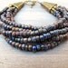 Layered Bead Bracelet Tribal Mix Czech Glass with Antique Brass: Blue Moon