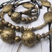 RESERVED Concho Leather Necklace in Antique Brass Layered Leather Necklace: Spaghetti Western