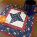 PATRIOTIC STAR Quilted Mug Rug or Candle Mat