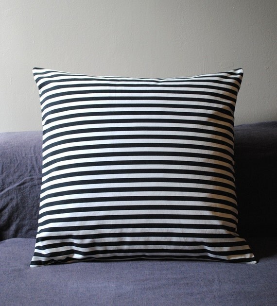 Black and White Stripe Pillow Cover by CarsonToo on Etsy