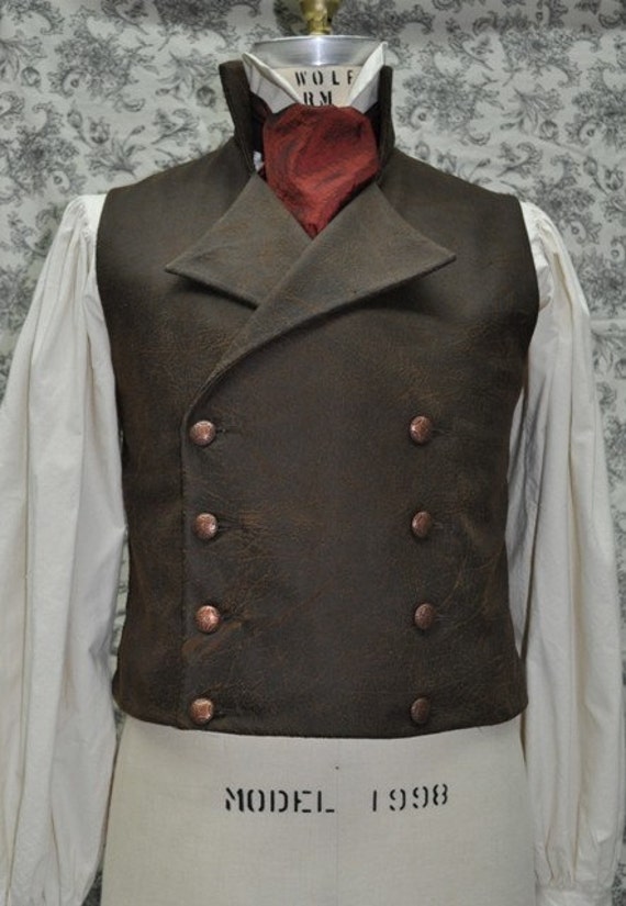 Men's Victorian/Steampunk Double Breasted Vest With an Air