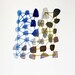 Original painting, Connecting the dots, watercolour blue, brown, pebbles teamcamelot oht