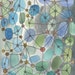 Connected II - original art painting watercolor painting Abstract modern art green blue geometrical lines