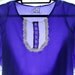 Sale - Size M - Blue silk nightgown with blue ribbon tieback