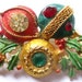 20 PERCENT OFF Vintage Weiss Christmas Three Ornaments with Holly Brooch