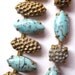 20 PERCENT OFF Vintage Demi Parure Faux Turquoise Glass Cabochons Necklace Choker Bracelet