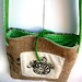 Upcycled Burlap & Tshirt Sling Bag. Eco Friendly. Fall Fashion. Lime Green Love. Recycle. Bicycle. FREE Shipping.