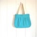 Eco Friendly. Upcycled Tshirt. Pleated Bag. Valentine. Spring. Fashion. For Her. Tropical. Caribbean Waters. Bright. Teal. FREE Shipping.