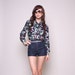 Vintage Blouse 70s Boho Floral Long Sleeved Top with Ascot