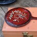 SALE - Rich Amber Hand Mirror With Love Birds