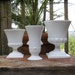 Set of Three White Milk Glass Vases Compotes