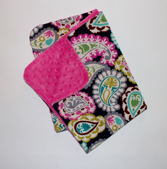 Items similar to Baby Girl Stroller Blanket Colorful Roco Beat Paisley