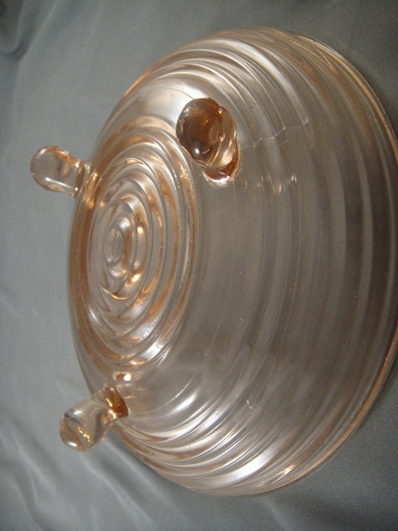 Pink Depression Glass Manhattan Horizontal Ribbed Pattern