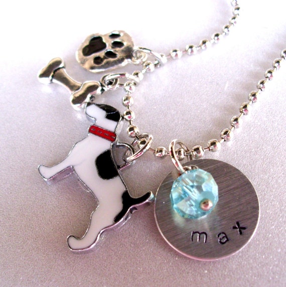 Personalized Enamel Dog Charm Necklace Charm Jewelry Dog