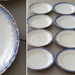 Set of 8 Antique Flow Blue Small Plates and Saucers