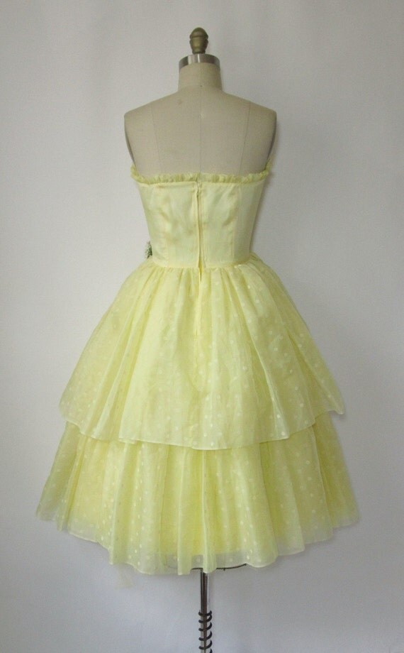 60's Prom Dress // Vintage 1960's Flocked Chiffon