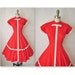 50's Red Dress // Vintage 1950's Red Cotton Full Garden Party Mad Men Summer Dress S