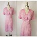 Reserved for Anne 50's Floral Dress // Vintage 1950's Floral Print Garden Party Casual Day Dress L XL