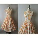 50's Floral Dress // Vintage 1950's Floral Print Pique Cotton Garden Party Mad Men Cocktail Dress XS