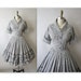 50's Embroidered Gingham Dress Set // Vintage 1950's Cross Stitch Gingham Cotton Shirtwaist Mad Men Ensemble XS S