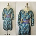 50's Floral Dress // Vintage 1950's Floral Print Silk Cocktail Party Evening Dress L