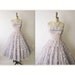50's Prom Dress // Vintage 1950's Strapless Floral Lace Wedding Party Prom Gown XS
