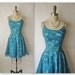 50's Floral Chiffon Dress // Vintage 1950's Floral Chiffon Cotton Garden Party Mad Men Cocktail Dress XXS XS