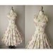 SALE 50's Floral Halter Dress // Vintage 1950's Floral Print Halter Garden Party Circle Prom Dress M