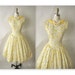 50's Floral Dress // Vintage 1950's Floral Print Organza Garden Party Prom Dress XS