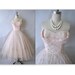 50's Prom Dress // Vintage 1950's Strapless Pink Chiffon Tulle Wedding Party Prom Dress XS