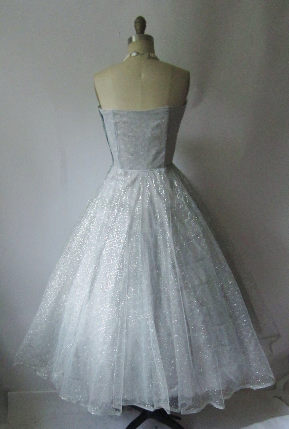 50 S Prom Dress Vintage 1950 S Strapless Metallic