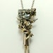 Angel Gracie Gathers Flowers - Re-purposed Sterling, Brass, And, PMC Pendant - 508
