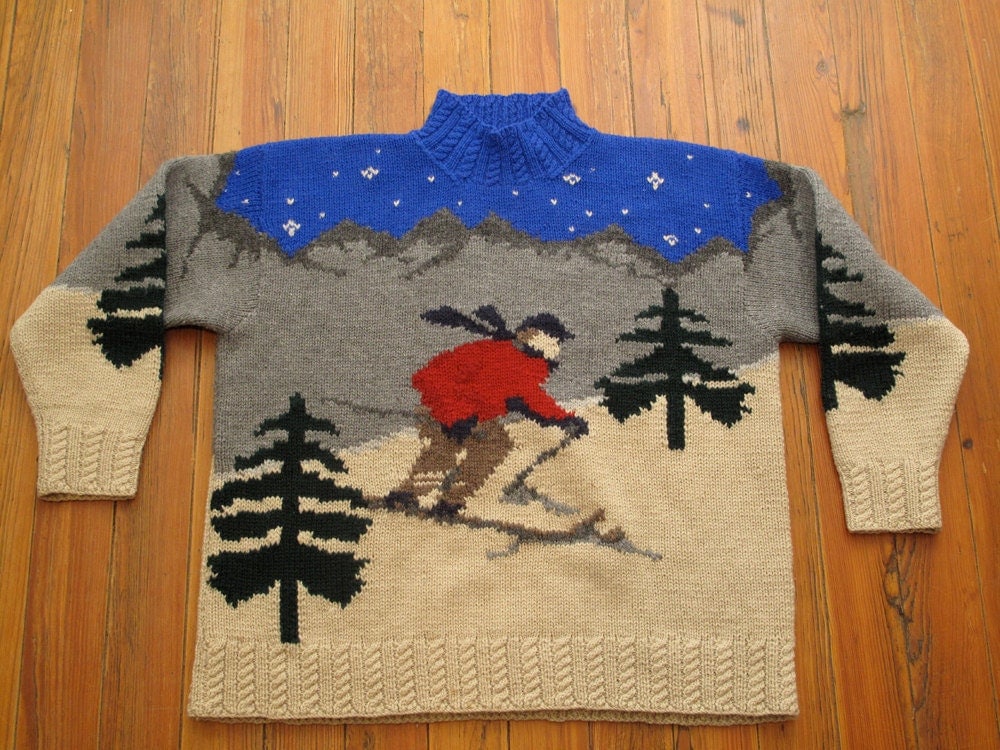 mens vintage ski sweater