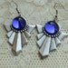 Art Deco - Blue Night Sky - Glass Earrings