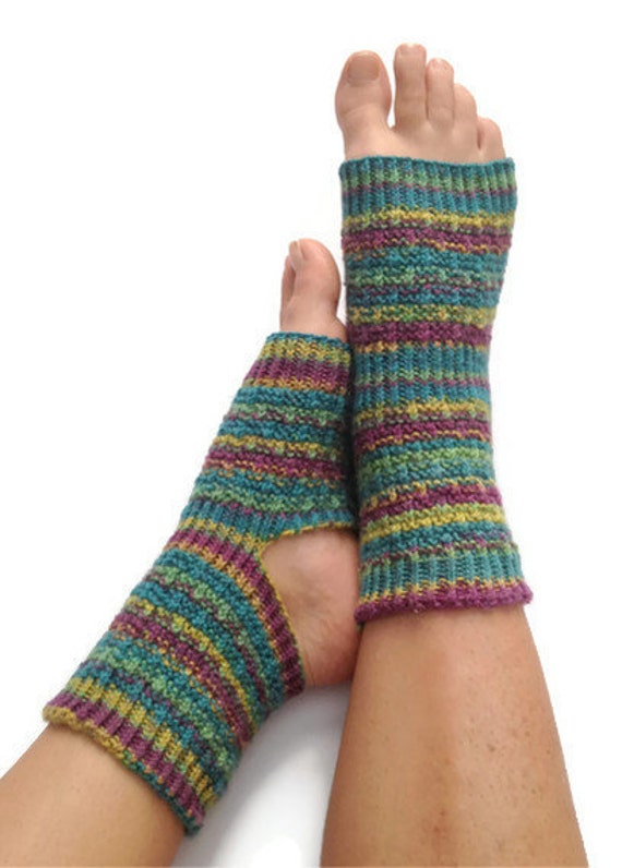 Yoga Pedicure Socks in Purple Blue and Green by MadebyMegShop