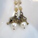 Long earrings with Swarovski pearls, dangle, crystals, cream, key, romantic jewelry