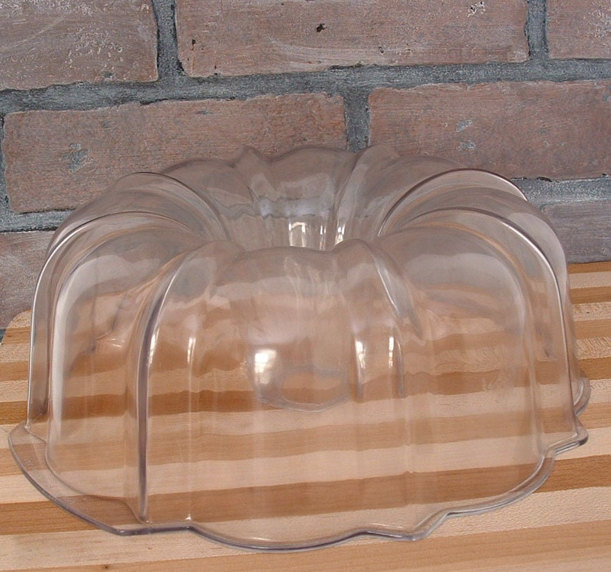 Vintage Microwave bundt cake pan clear jello mold see