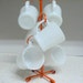 Vintage Mug Tree In Orange With 6 Vintage Fire King Mugs