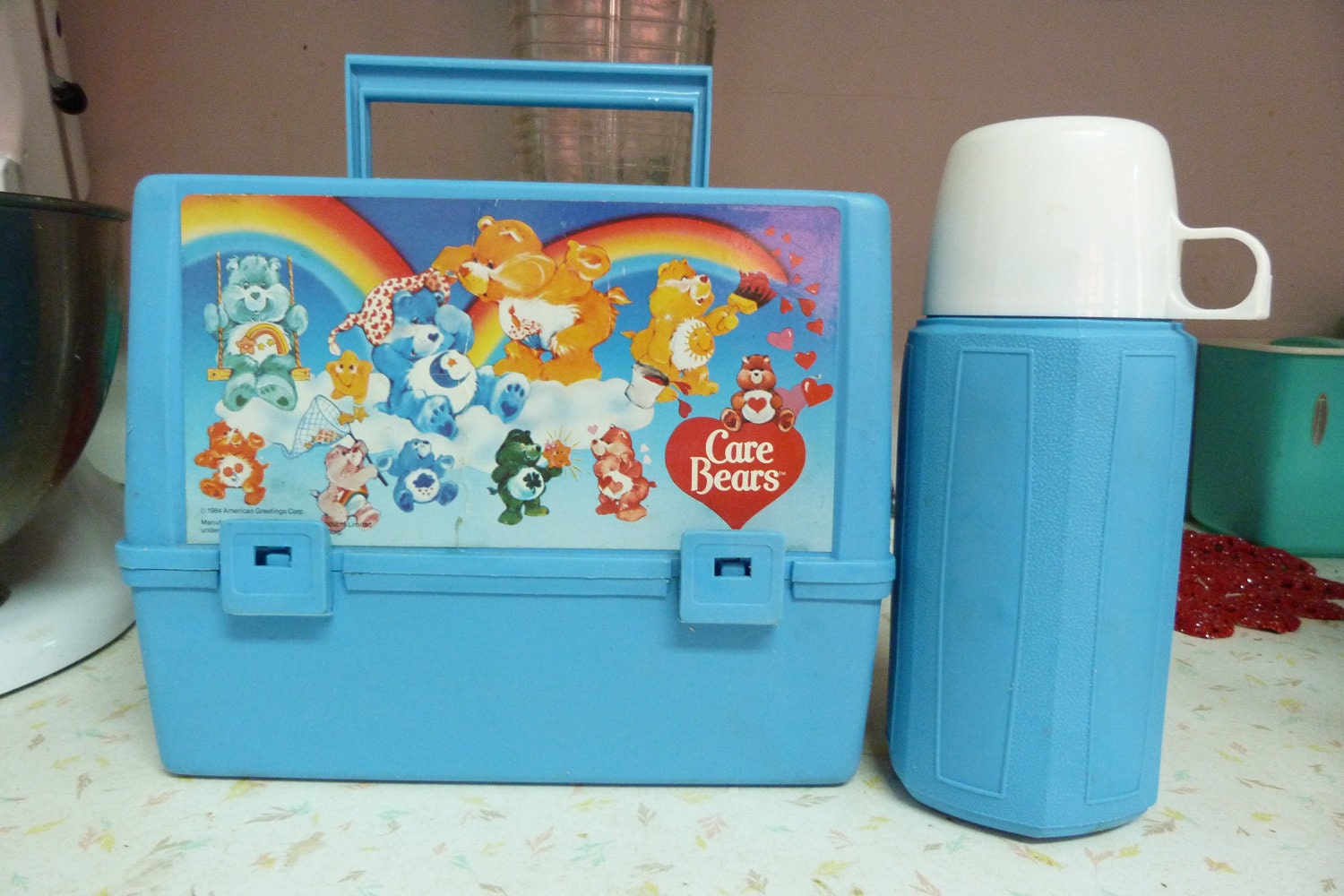 care bears plastic lunch box