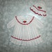 Crocheted 12 Months Holiday White with Red Dress Set(2 sets RESERVED for Lorena)
