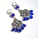 Royal Blue Crystal Tear Drop Chandelier Earrings - FREE SHIPPING