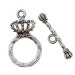 Crown toggle clasp, aquamarine Swarovski crystal - last one