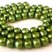 Olivine green 6mm freshwater pearls, 16 inch strand