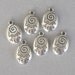 6 inspirational charms, Laugh Often, antiqued silver plated pewter