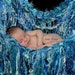 For Baby Boys Blue Fringe Blanket Photography Prop Hammock 'Cascade' Blue, White, Aqua Newborn Blanket